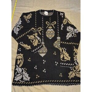 Women’s Vintage 90’s Glam Glitz 18W Christmas New Years Eve Sweater Vintage Gold
